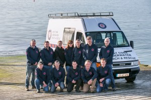 Southern Star West Cork Underwater Search & Rescue team photographed at Baltimore with their specialist dive van and jeeps.L-R John Kearney, Niall McCarthy, Don Buckley, XXX, Kathleen Murphy, Pat O'Driscoll, Pat Mulcahy, Kim Jacobson, Aodh O'Donnell, Carl Wycherley, Eamon Barry & John Murphy. Picture: Emma Jervis Photography